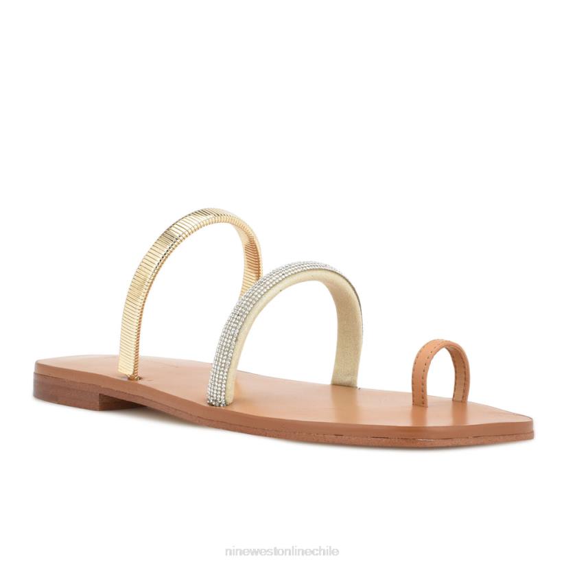 Nine West sandalias planas mavis 2Z2T3 cristal de oro natural Nine West chile outlet