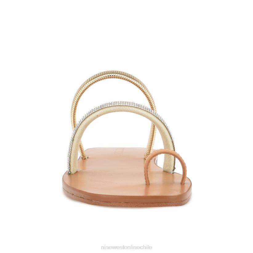 Nine West sandalias planas mavis 2Z2T3 cristal de oro natural Nine West chile outlet