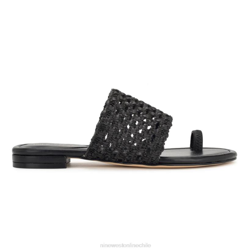 Nine West sandalias planas nolah 2Z2T35 tejido negro Nine West shoes