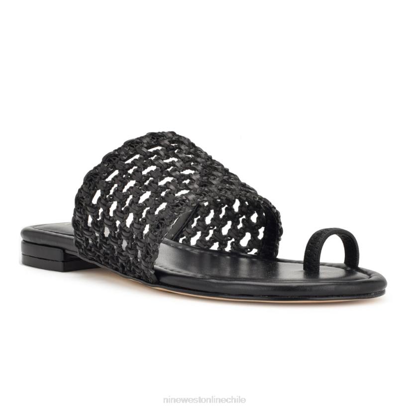 Nine West sandalias planas nolah 2Z2T35 tejido negro Nine West shoes