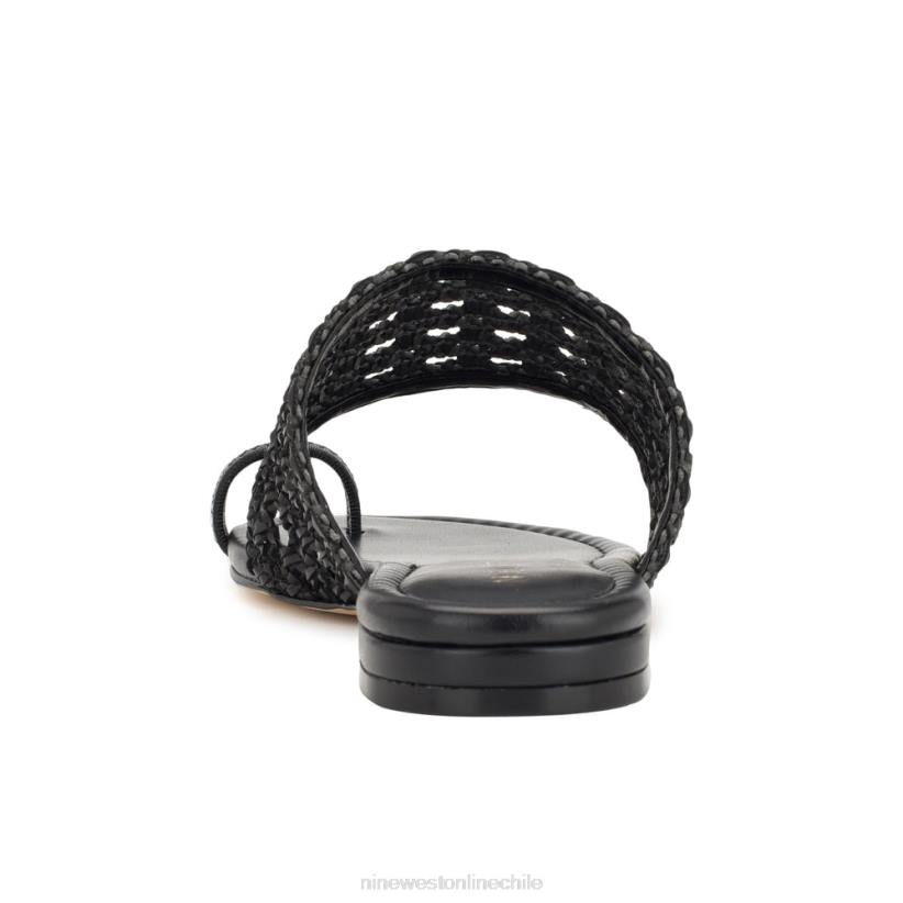 Nine West sandalias planas nolah 2Z2T35 tejido negro Nine West shoes