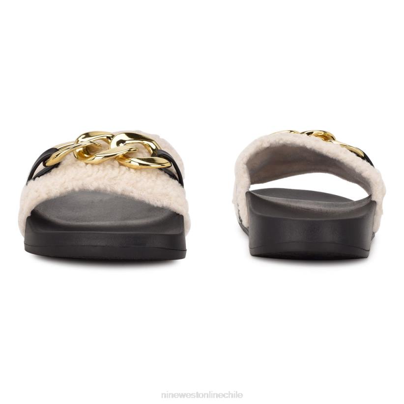 Nine West sandalias planas slinks 2Z2T67 piel de oveja sintética color crema Nine West zapatillas chile