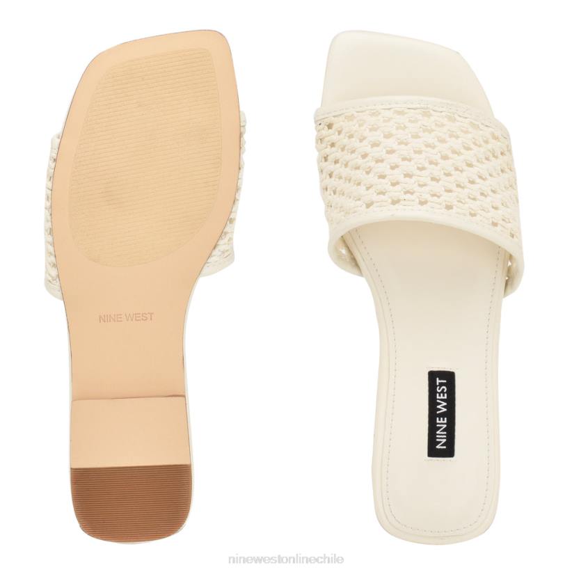 Nine West sandalias planas tejidas 2Z2T58 crema elegante Nine West cartera negra