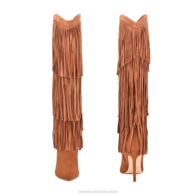 Nine West botas de tacón con borlas 2Z2T1516 gamuza coñac Nine West cartera negra