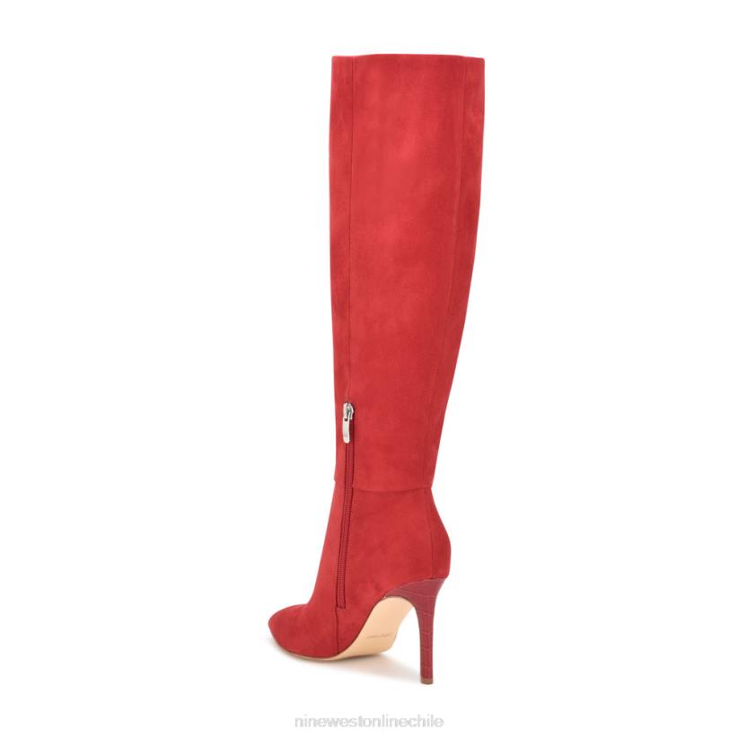 Nine West botas de tacón rico 2Z2T928 gamuza roja Nine West cartera negra