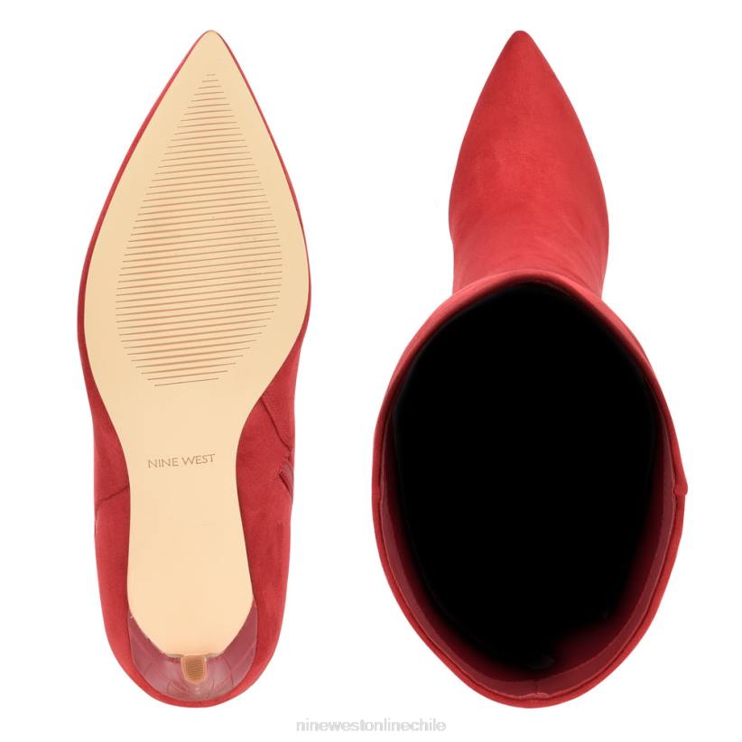 Nine West botas de tacón rico 2Z2T928 gamuza roja Nine West cartera negra