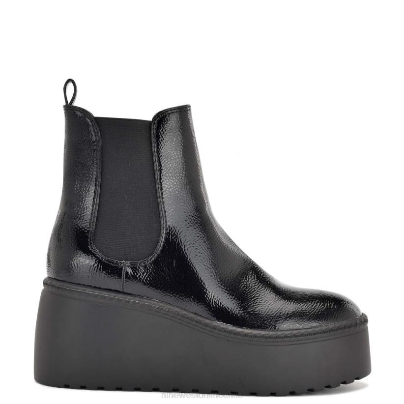 Nine West botines chelsea con plataforma henrita 2Z2T2927 charol negro Nine West cartera negra