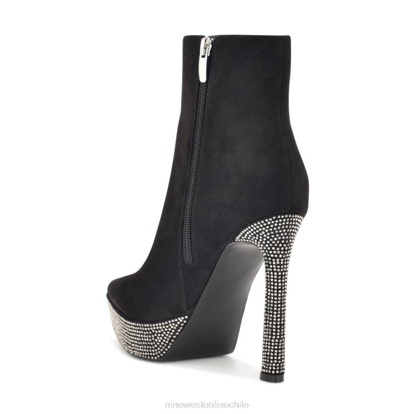 Nine West botines con plataforma loraa 2Z2T2922 gamuza negra con diamantes de imitación Nine West shoes
