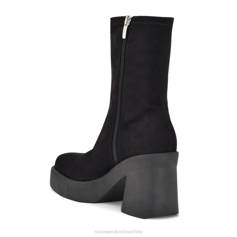 Nine West botines con plataforma y tacón Gerri 2Z2T2915 ante negro Nine West cartera negra