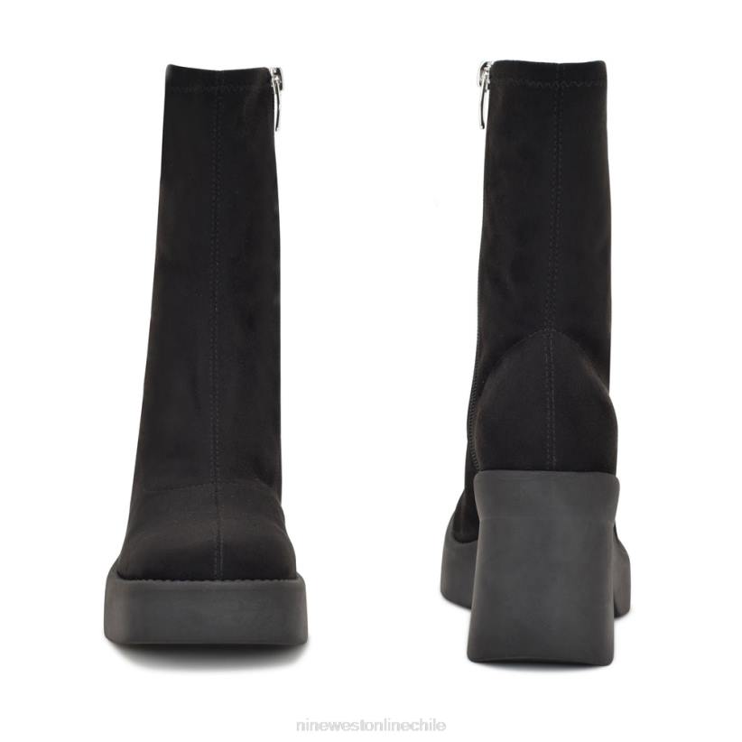 Nine West botines con plataforma y tacón Gerri 2Z2T2915 ante negro Nine West cartera negra