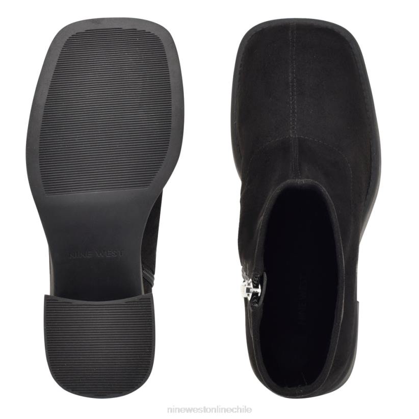 Nine West botines con plataforma y tacón Gerri 2Z2T2915 ante negro Nine West cartera negra