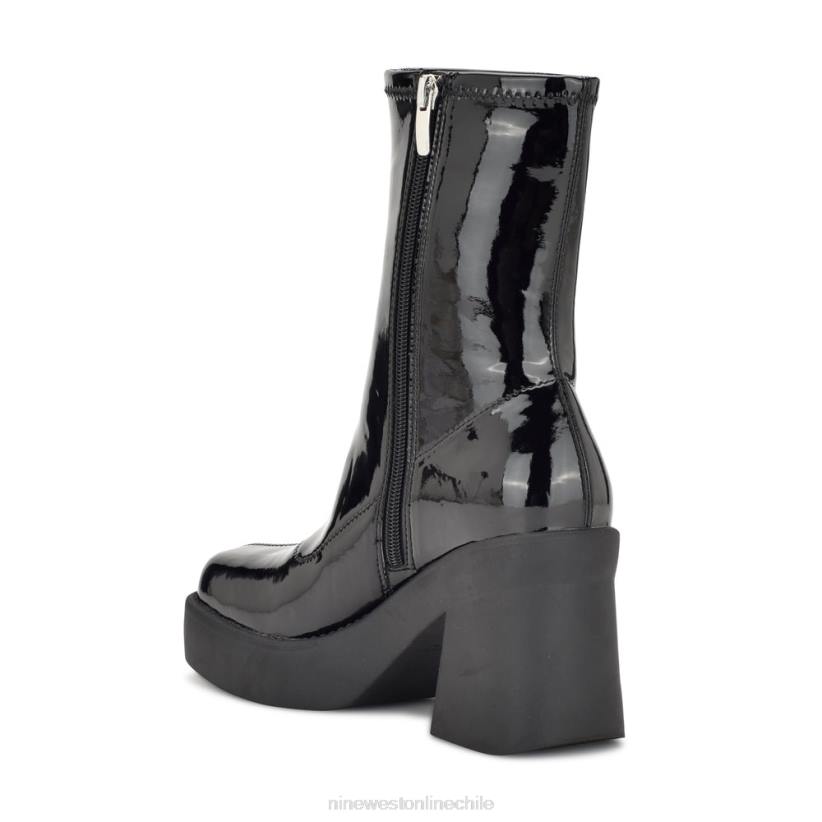 Nine West botines con plataforma y tacón Gerri 2Z2T2921 charol negro Nine West cartera negra