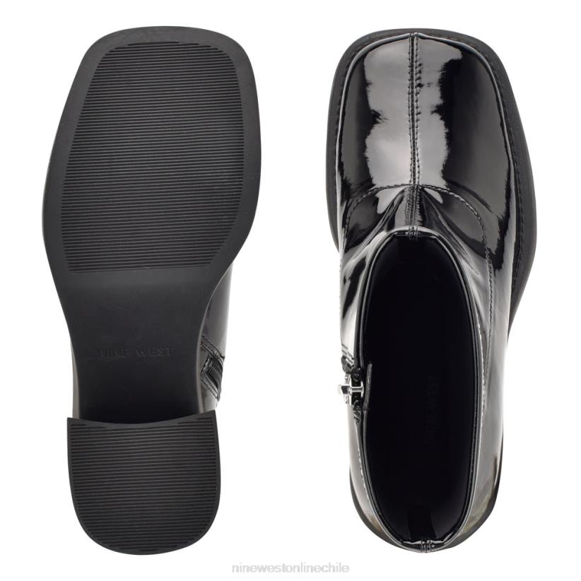 Nine West botines con plataforma y tacón Gerri 2Z2T2921 charol negro Nine West cartera negra
