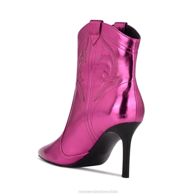 Nine West botines fluidos con tacón estilo western 2Z2T945 rosa metalizado Nine West chile outlet