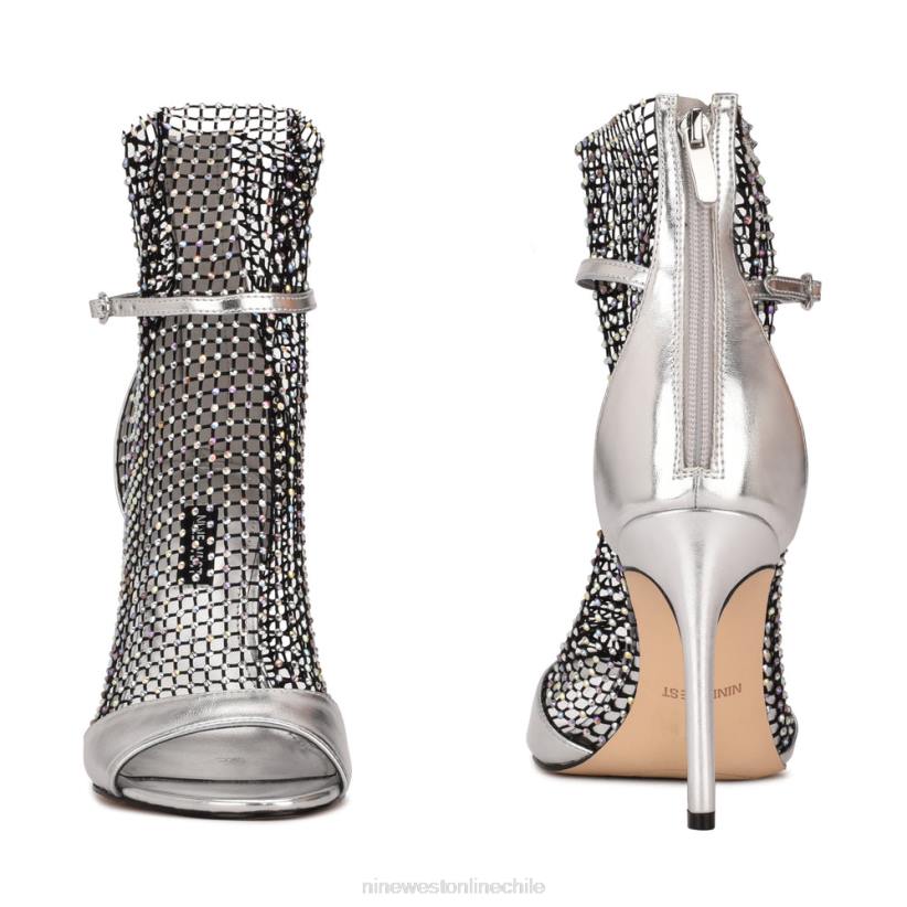 Nine West botines peep toe de malla imery 2Z2T1884 diamantes de imitación plateados/negros Nine West sandals