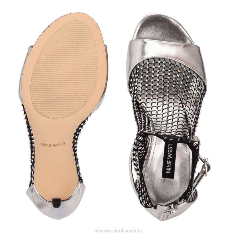 Nine West botines peep toe de malla imery 2Z2T1884 diamantes de imitación plateados/negros Nine West sandals