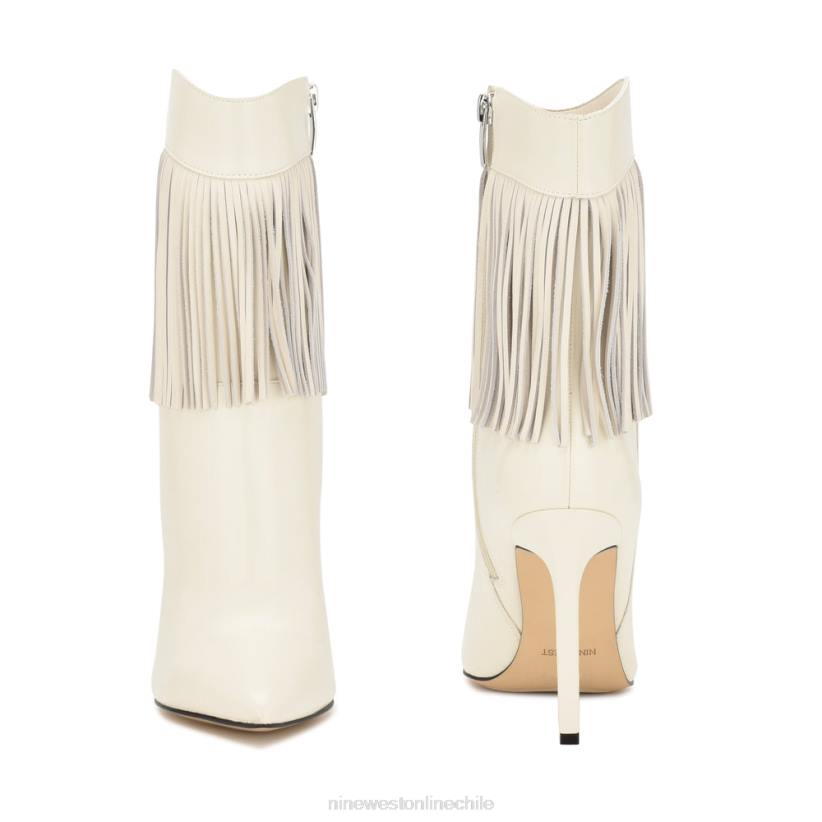 Nine West prueba unos botines con flecos y tacón 2Z2T1504 crema elegante Nine West cartera negra