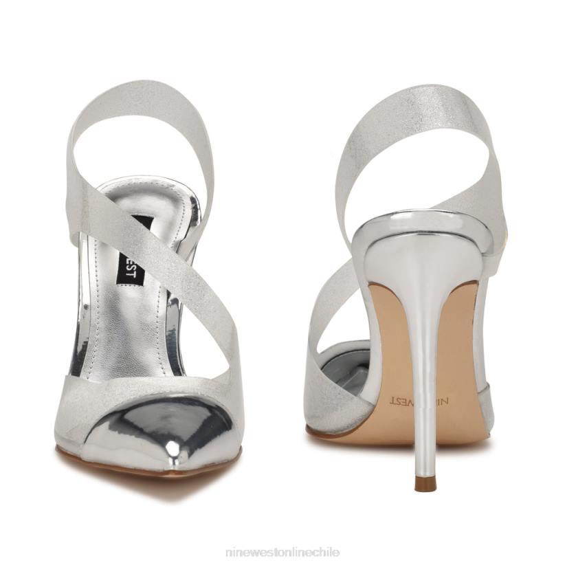 Nine West impecables zapatos de tacón con tira trasera y puntera puntiaguda 2Z2T1409 plata/transparente Nine West shoes