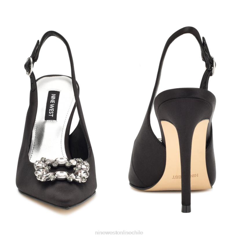 Nine West zapatos de tacón con tira trasera 2Z2T1836 cristal satinado negro Nine West sandals