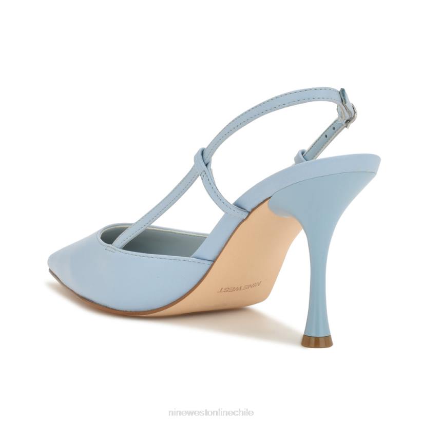 Nine West zapatos de tacón con tira trasera 2Z2T2104 cuero azul claro Nine West cartera negra