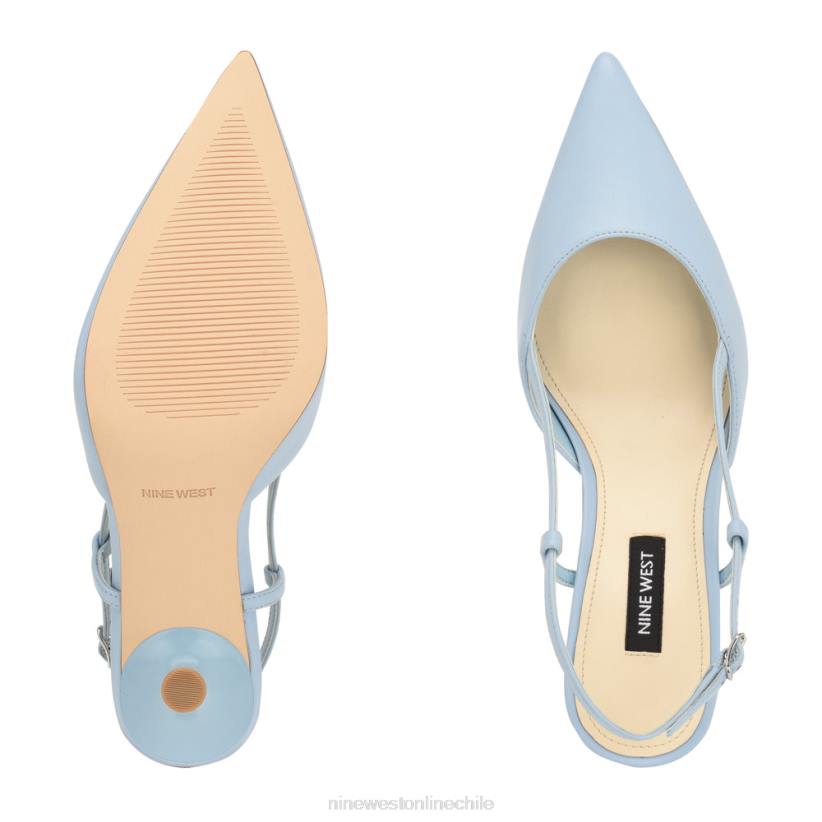 Nine West zapatos de tacón con tira trasera 2Z2T2104 cuero azul claro Nine West cartera negra