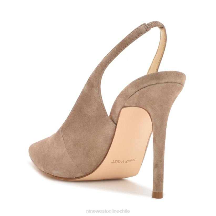 Nine West zapatos de tacón con tira trasera y puntera puntiaguda 2Z2T1098 gamuza color topo Nine West sandals