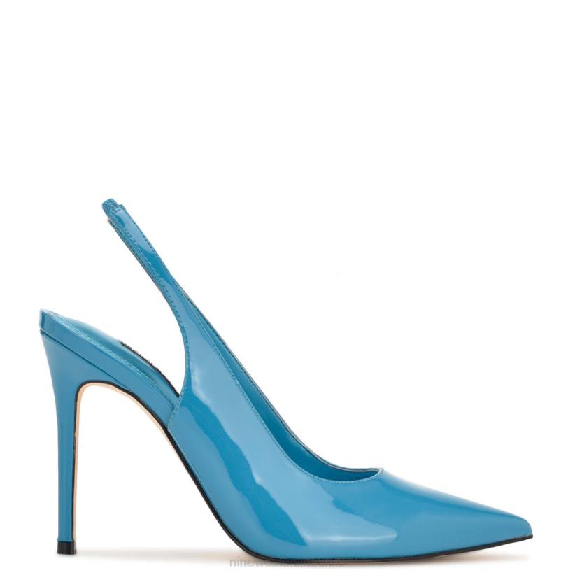 Nine West zapatos de tacón con tira trasera y puntera puntiaguda 2Z2T1569 patente azul Nine West chile outlet