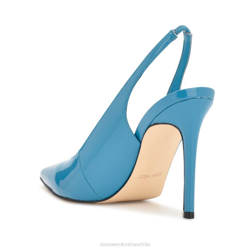Nine West zapatos de tacón con tira trasera y puntera puntiaguda 2Z2T1569 patente azul Nine West chile outlet