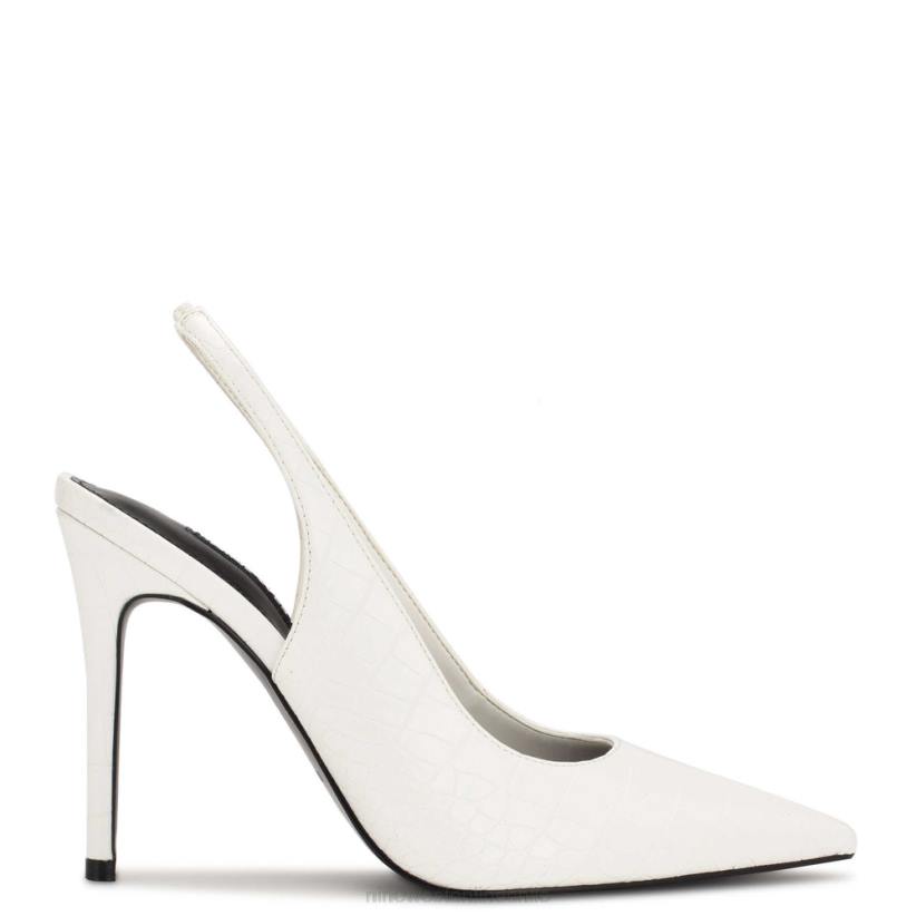 Nine West zapatos de tacón con tira trasera y puntera puntiaguda 2Z2T1570 cocodrilo blanco en relieve Nine West cartera negra