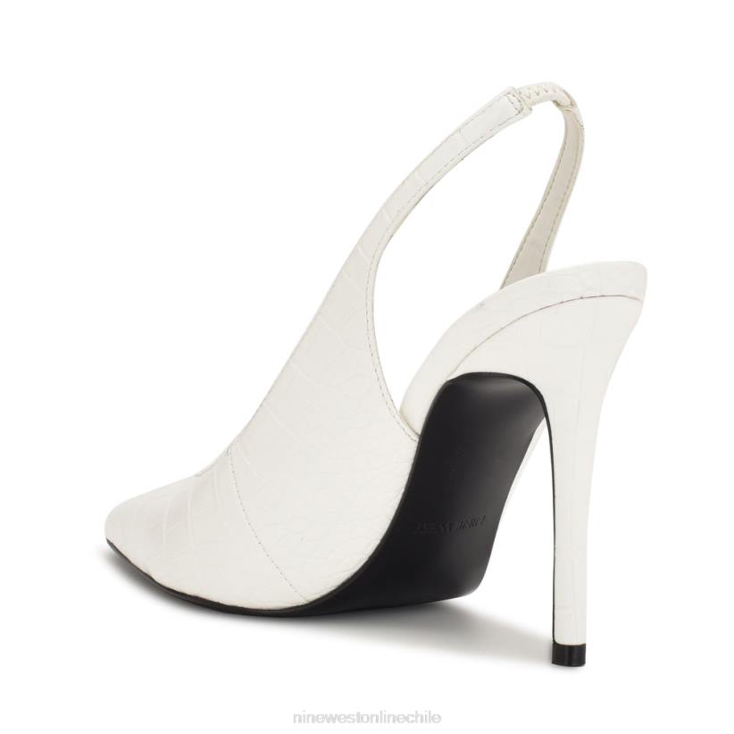 Nine West zapatos de tacón con tira trasera y puntera puntiaguda 2Z2T1570 cocodrilo blanco en relieve Nine West cartera negra