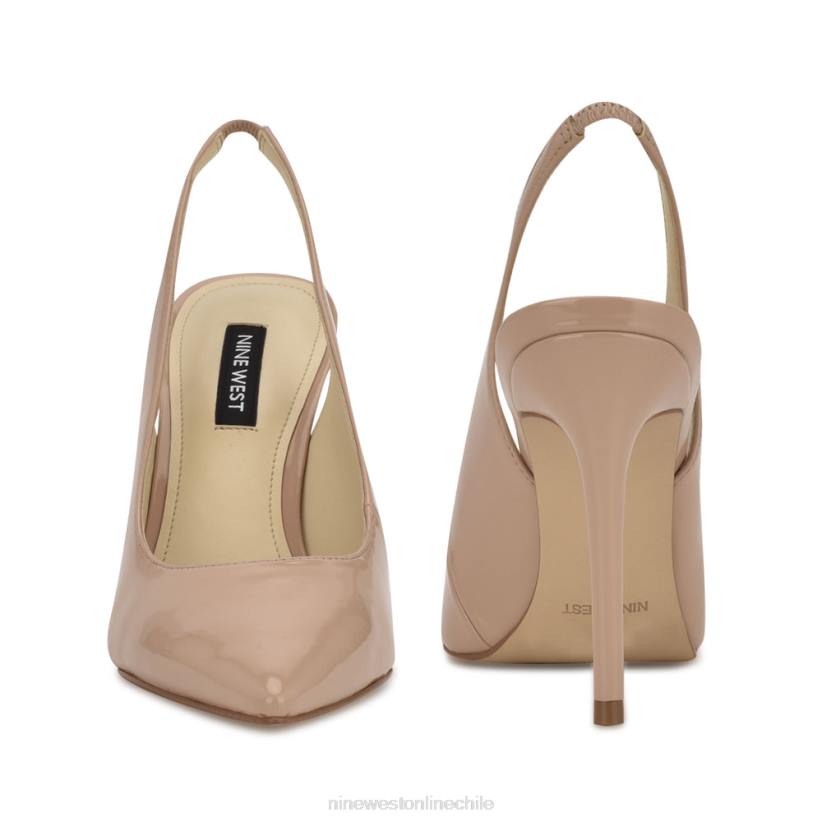 Nine West zapatos de tacón con tira trasera y puntera puntiaguda 2Z2T1612 patente natural Nine West cartera negra