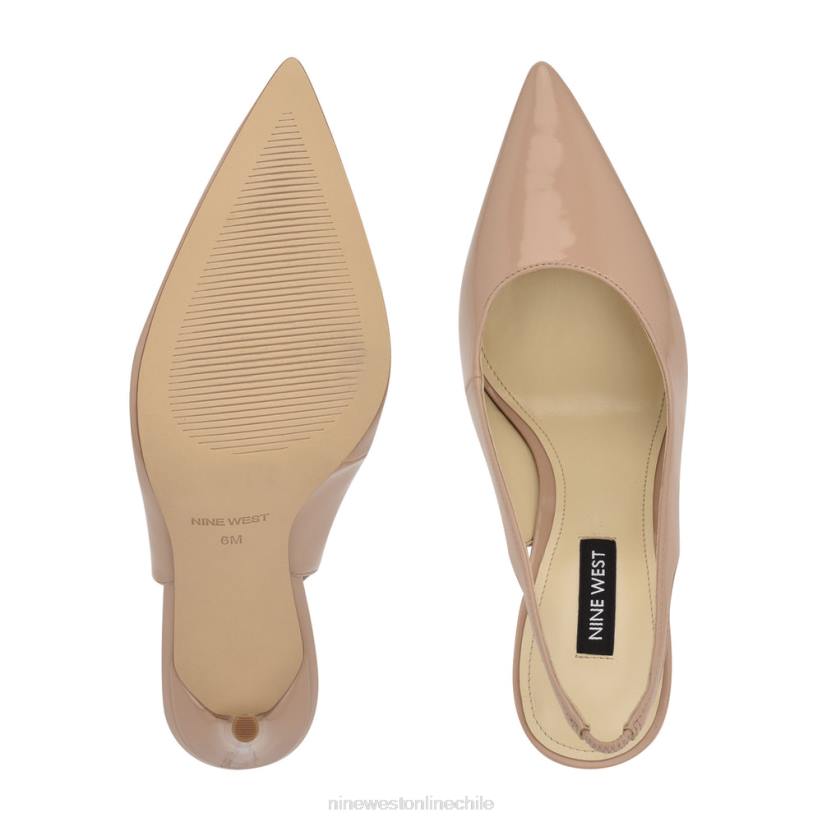 Nine West zapatos de tacón con tira trasera y puntera puntiaguda 2Z2T1612 patente natural Nine West cartera negra
