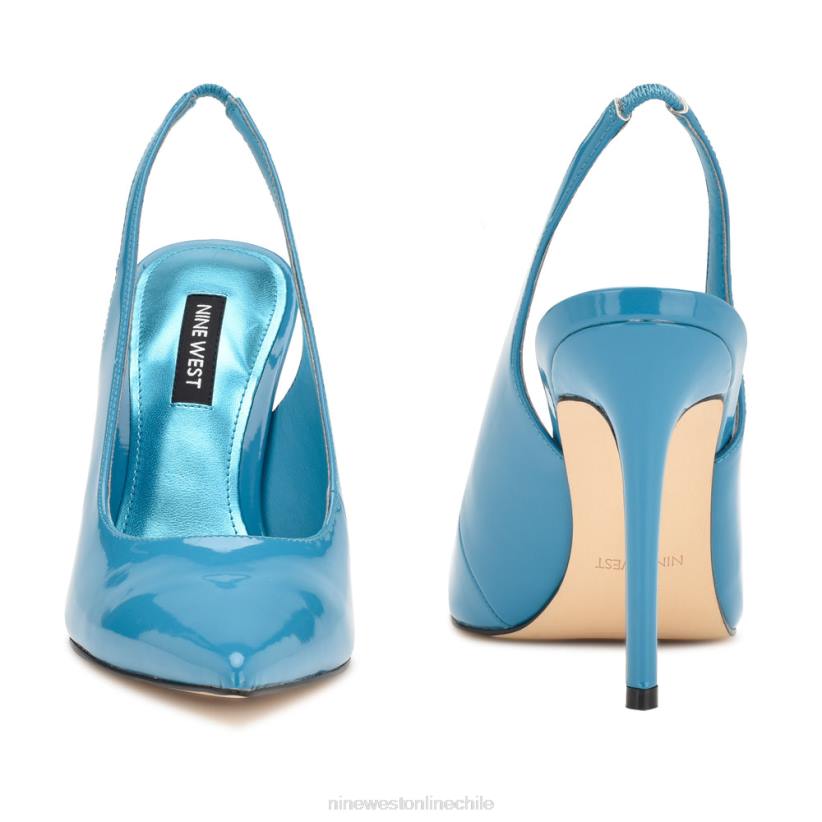 Nine West zapatos de tacón con tira trasera y puntera puntiaguda 2Z2T901 patente azul Nine West zapatillas chile