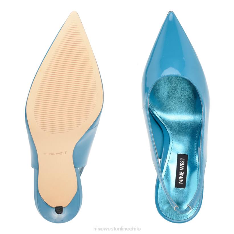 Nine West zapatos de tacón con tira trasera y puntera puntiaguda 2Z2T901 patente azul Nine West zapatillas chile