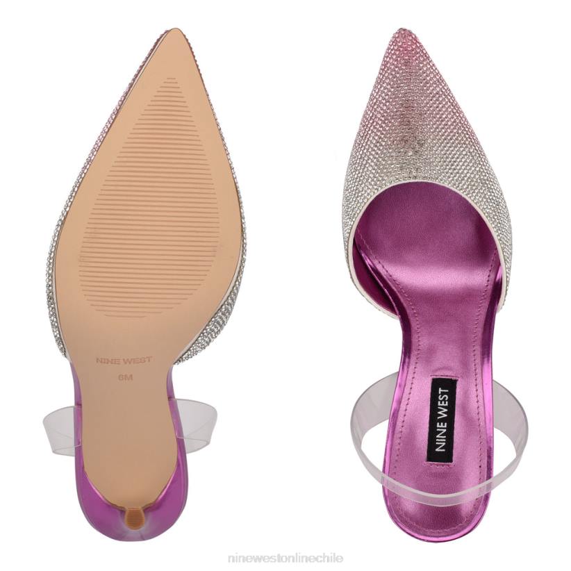 Nine West zapatos de tacón con tira trasera y puntera puntiaguda Fabry 2Z2T963 rosa multicolor Nine West chile outlet