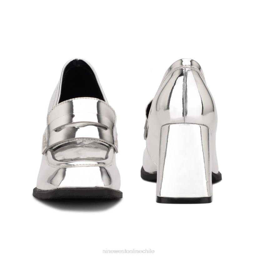 Nine West mocasines de tacón Zest 2Z2T1236 espejo plateado metalizado Nine West sandals