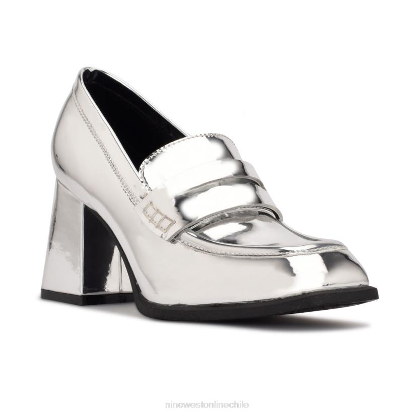 Nine West mocasines de tacón Zest 2Z2T2076 espejo plateado metalizado Nine West sandals