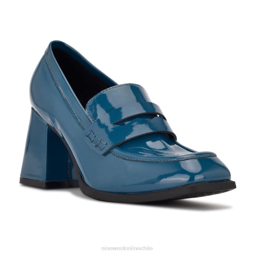 Nine West mocasines de tacón Zest 2Z2T959 patente verde azulado Nine West shoes