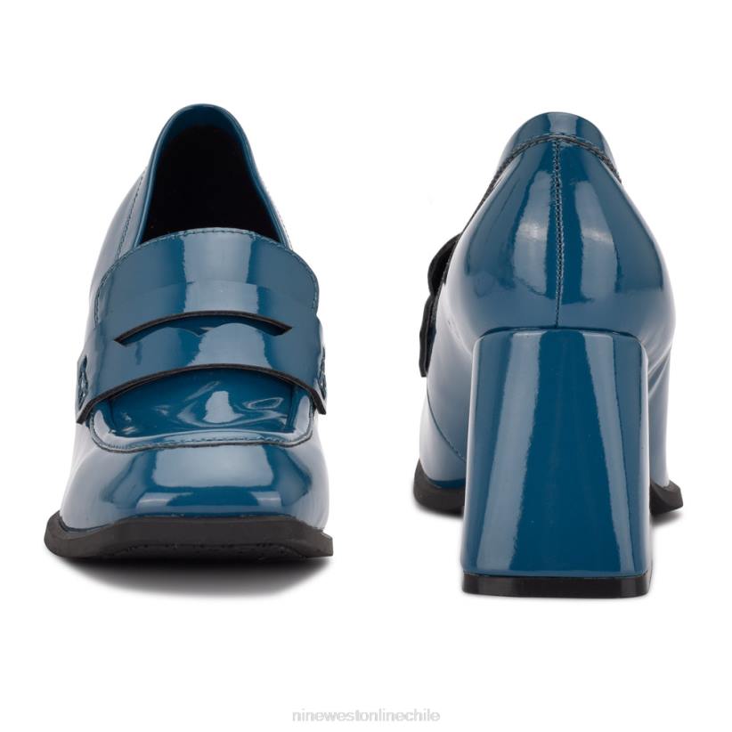 Nine West mocasines de tacón Zest 2Z2T959 patente verde azulado Nine West shoes