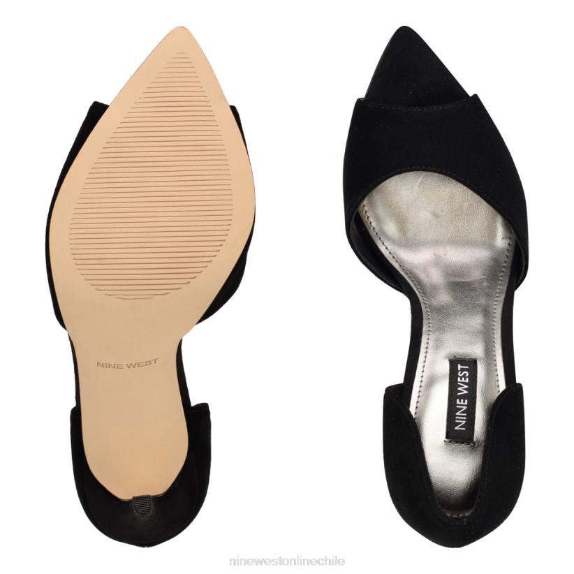Nine West precio de bombas peep toe 2Z2T1317 ante negro Nine West chile outlet