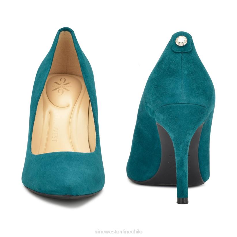 Nine West quintos zapatos de tacón con punta puntiaguda 9x9 2Z2T1280 gamuza verde azulado Nine West chile carteras