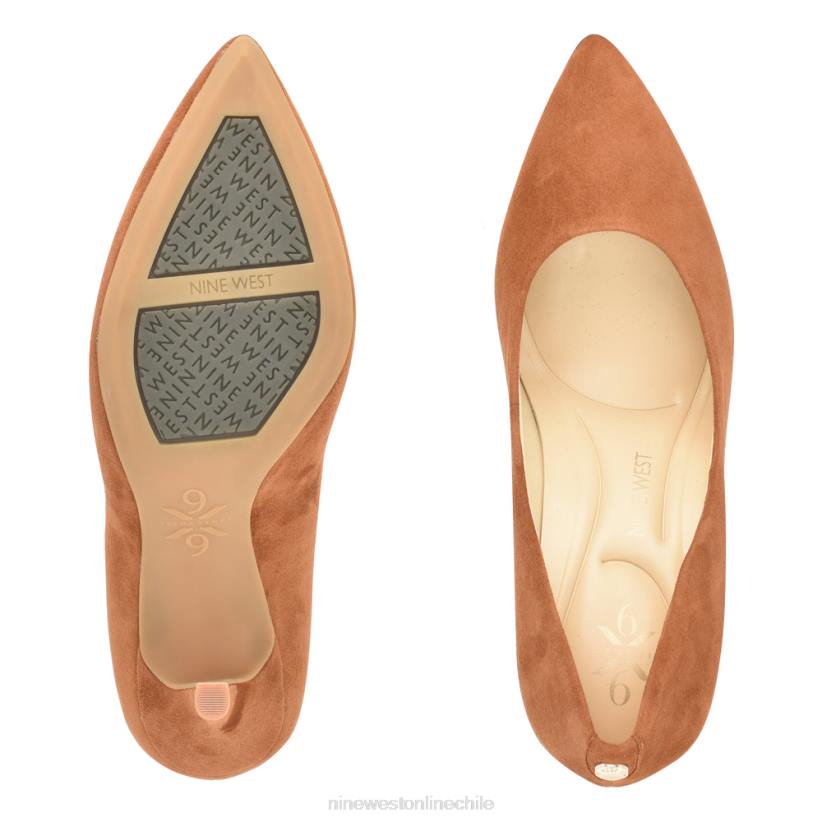 Nine West quintos zapatos de tacón con punta puntiaguda 9x9 2Z2T1281 gamuza coñac Nine West chile outlet