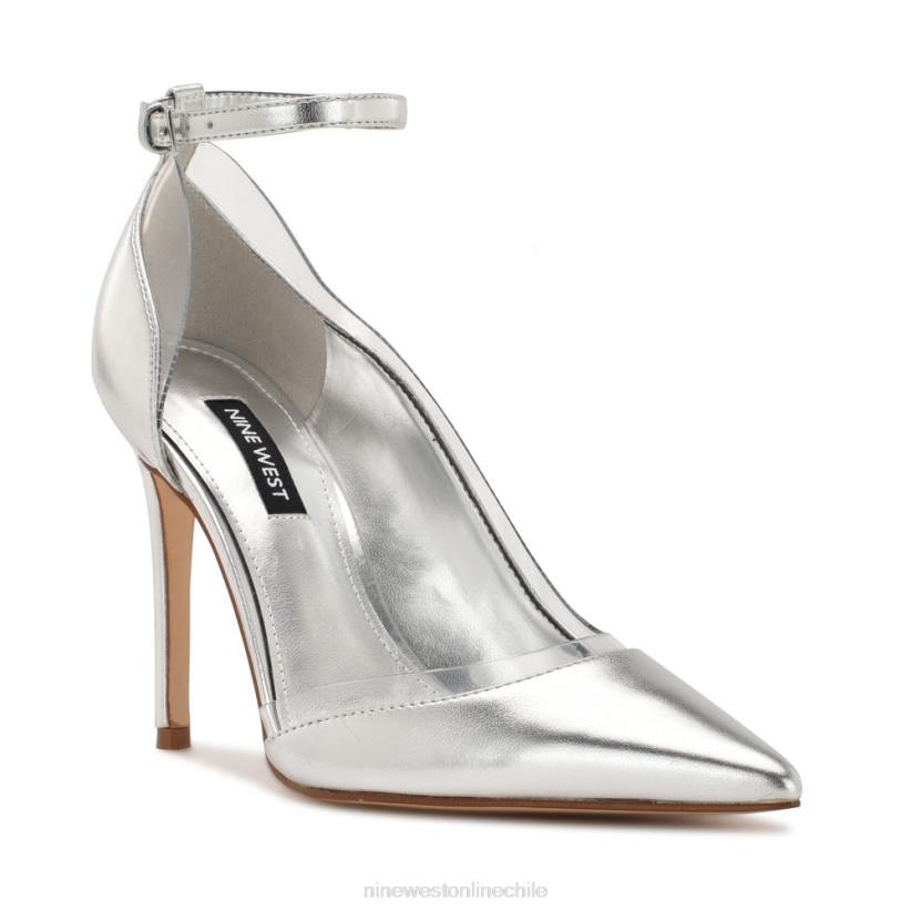 Nine West zapatos de tacón con correa en el tobillo 2Z2T1335 plata Nine West chile outlet