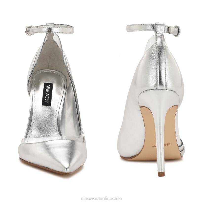 Nine West zapatos de tacón con correa en el tobillo 2Z2T1335 plata Nine West chile outlet