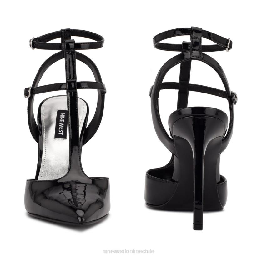 Nine West zapatos de tacón con correa en el tobillo tayes 2Z2T1342 charol negro Nine West cartera negra