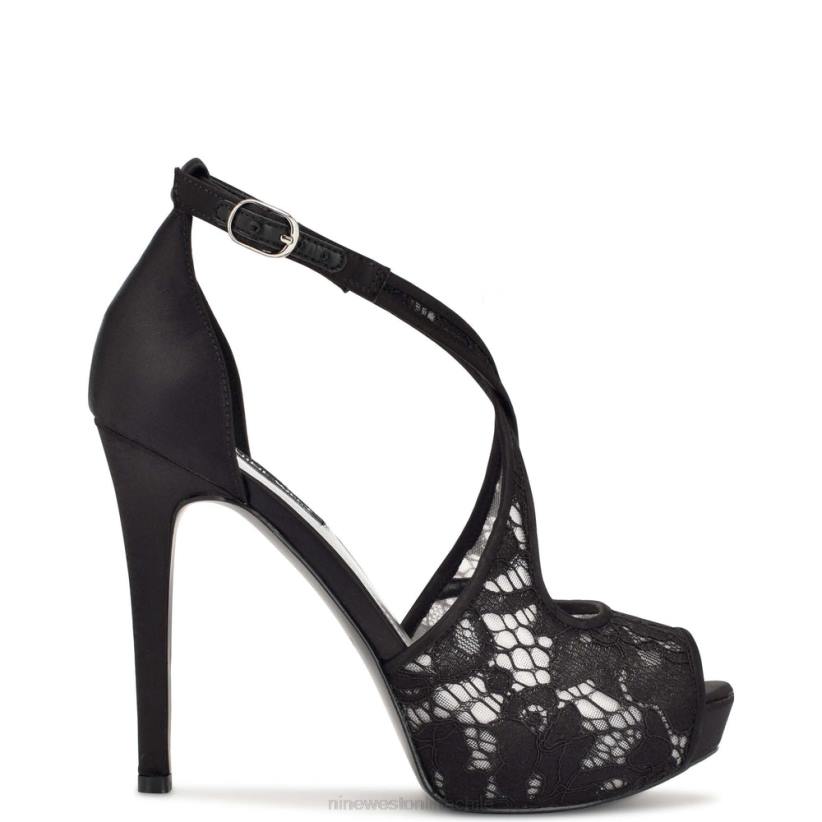 Nine West zapatos de tacón con plataforma peep toe hanya 2Z2T1285 encaje negro Nine West zapatillas chile