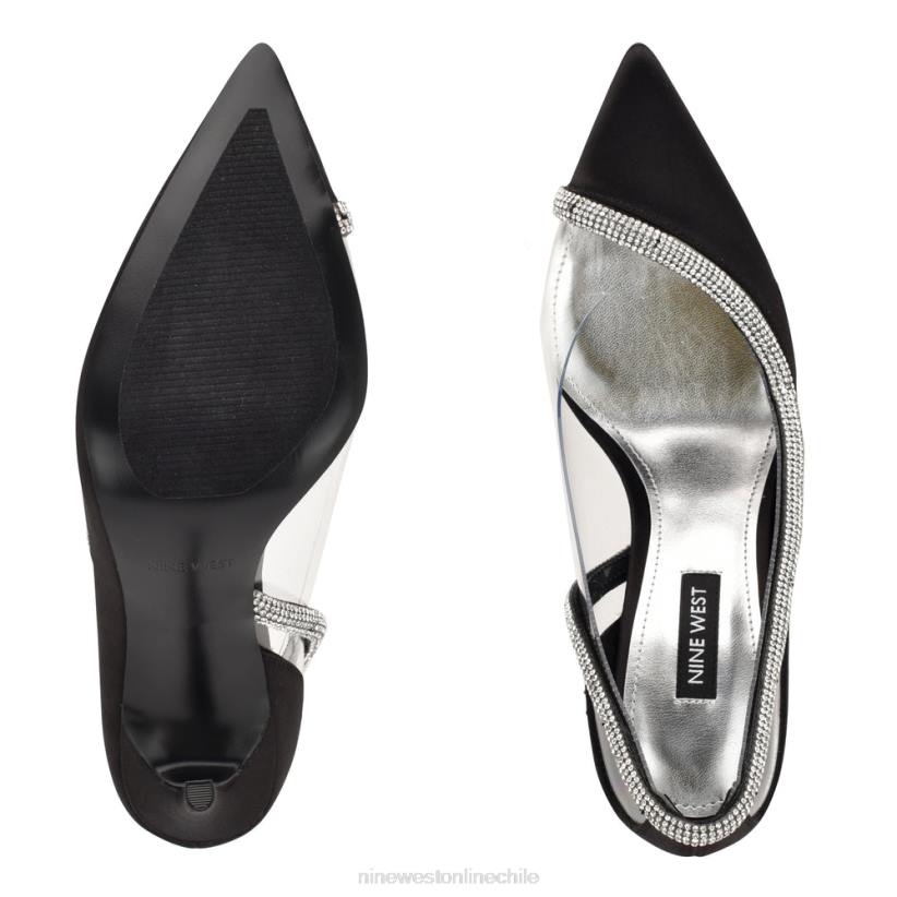 Nine West zapatos de tacón con punta fina finna 2Z2T1312 satén negro Nine West cartera negra