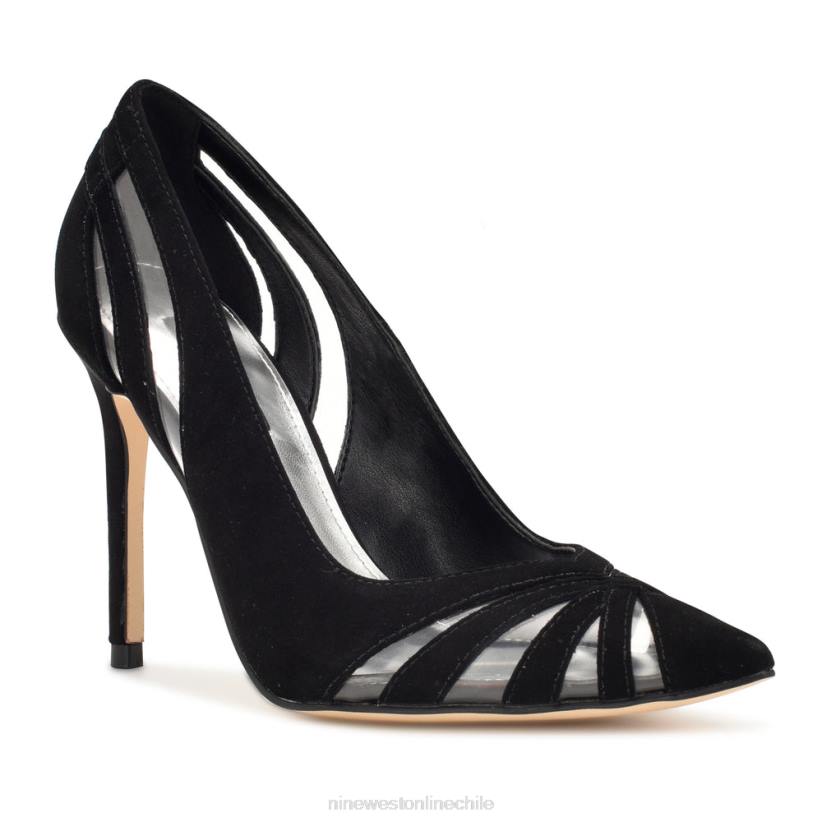 Nine West zapatos de tacón con punta puntiaguda 2Z2T1300 ante negro/transparente Nine West cartera negra
