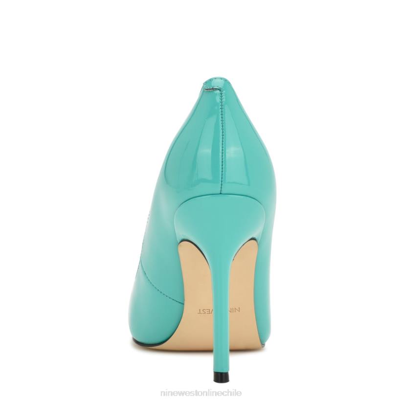 Nine West zapatos de tacón con punta puntiaguda bliss 2Z2T1262 charol azul verdoso claro Nine West chile carteras