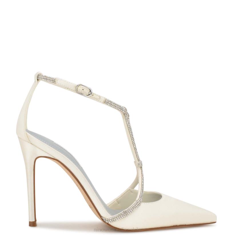 Nine West zapatos de tacón con punta puntiaguda fabel 2Z2T1350 satén marfil Nine West sandals